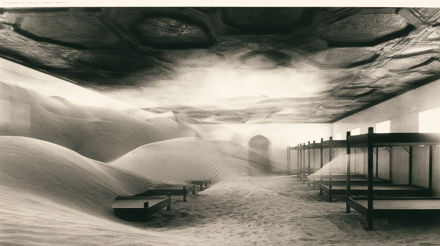 Desert transit — dunes and bunks